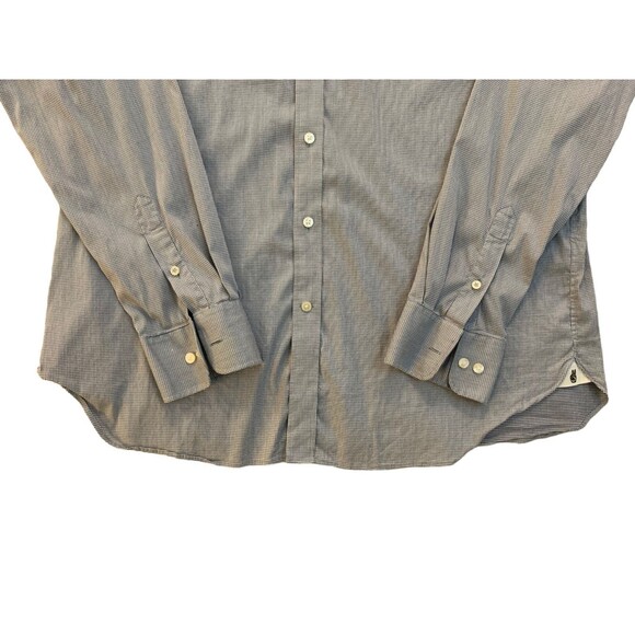 John Varvatos Men's size 17.5-34/35 Gray Grid Regular Fit Button Down Shirt - Picture 5 of 8